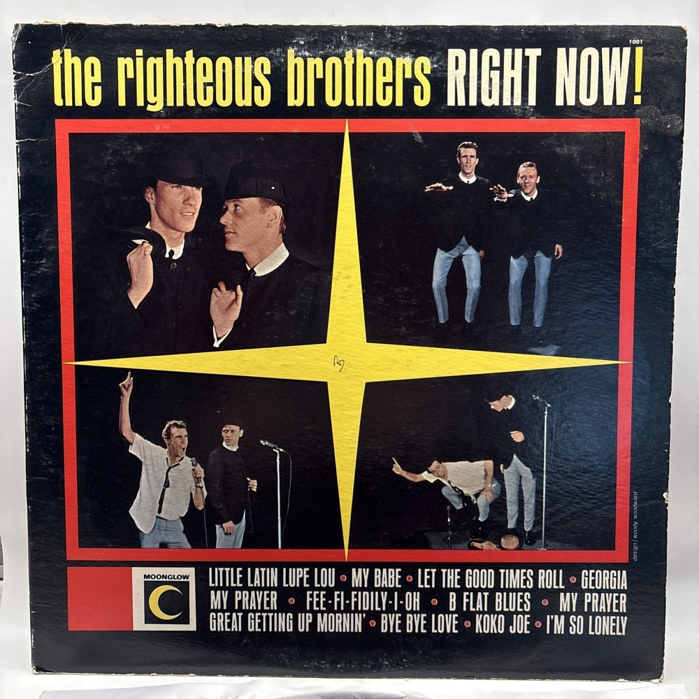 The Righteous Brothers‎ Vinyl LP Right Now 12" Moon Glow Records 1963 Album
